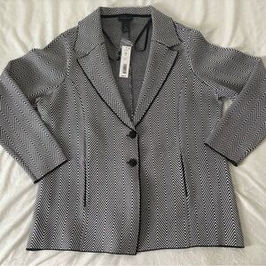 Investments Black and White Zigzag Blazer